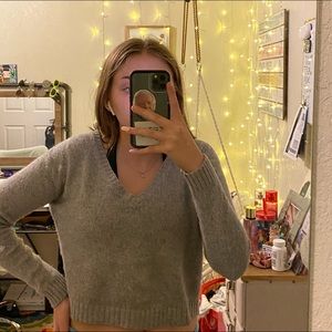 grey brandy vneck sweater
